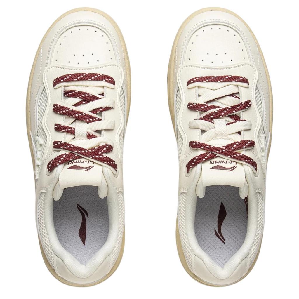 New LiNing Cheese 2.0 Slip Resistant, Abrasion Resistant, Breathable Low Top Skateboard Shoes Women's Ecru AGCV348-1