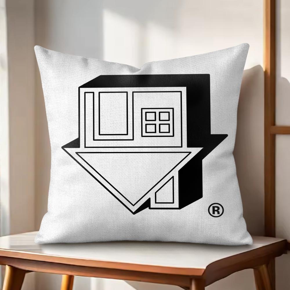 LOGO Design NNeighborhood Cushion Cover Natural Linen Organic Fabric DoubleSided Printing Couch Pillow Covers Home Decor