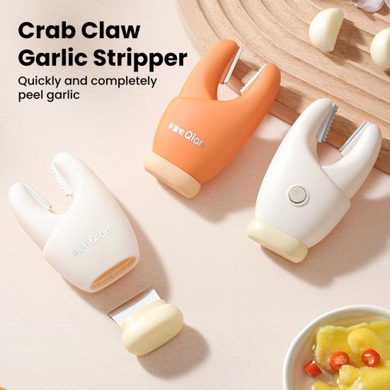 2-in-1 Crab Claw Garlic Peeler Grater Ergonomic Kitchen Tool with Magnetic Holder Stainless Steel Blades Quick Garlic Skin Remover Tool for Home