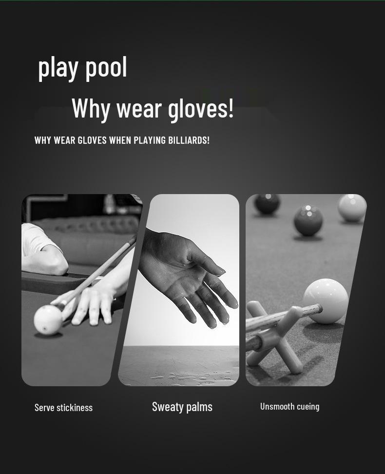 Unisex High-Elastic Anti-Slip Snooker Gloves - Fingerless, Smooth, Compression Billiards Gloves