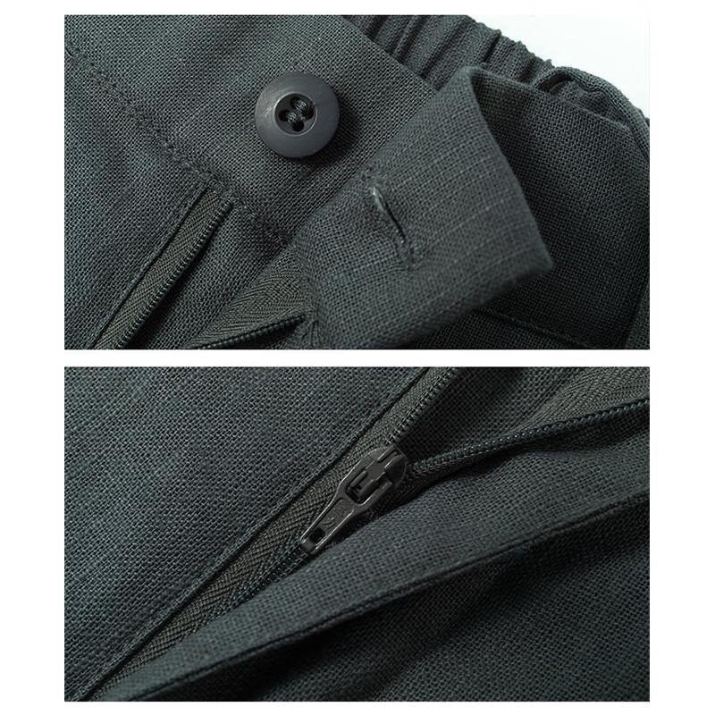 JEEP SPIRIT Men's Chinese Style Linen Blend Casual Pants