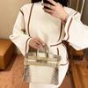 La borsa da donna Yijinyuan ha solo trent'anni. Stessa Borsa. Borsa a Mano in Vera Pelle con Fantasia Coccodrillo a Gradiente Platino 2021. Pendolare.