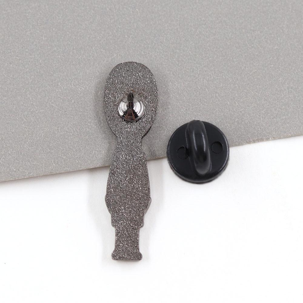 Gothic Style Wednesday Brooch: Halloween Cartoon Enamel Badge in Stock