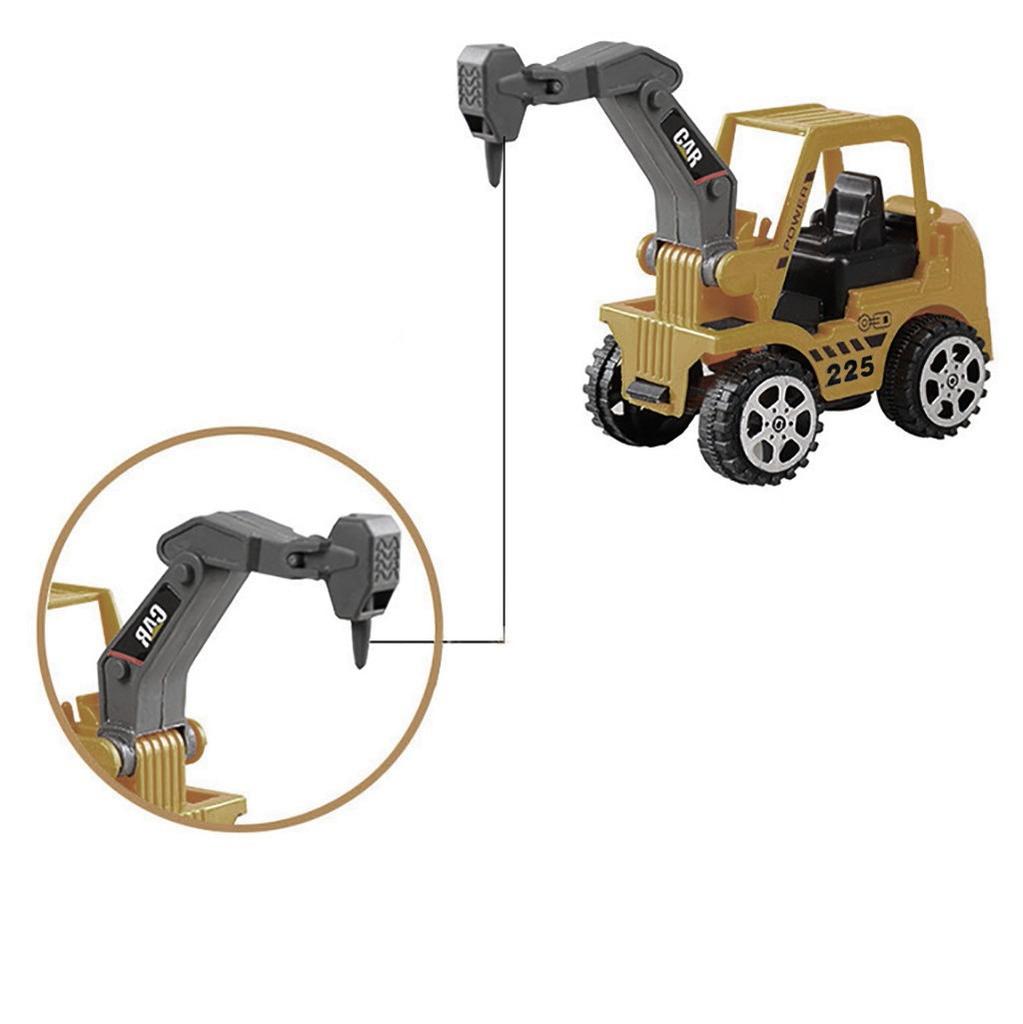 6 Pcs Play Vehicles Construction Vehicle Truck Cars Toys Set Friction Powered