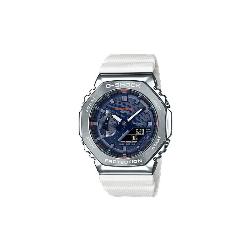 

Casio Stopwatch Timer Calendar Shockproof and Waterproof Signature Quartz Movement Resin Strap Japanese and Korean Watch Men s Watch GM-2100RI21-7AJR синий