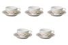 Set of 5 NB Vogue Tea Cups and Saucers X 9 X Fuse Ware Cups and Saucers by Setomonohonpo [11.5 5.5 Cm, 200cc]