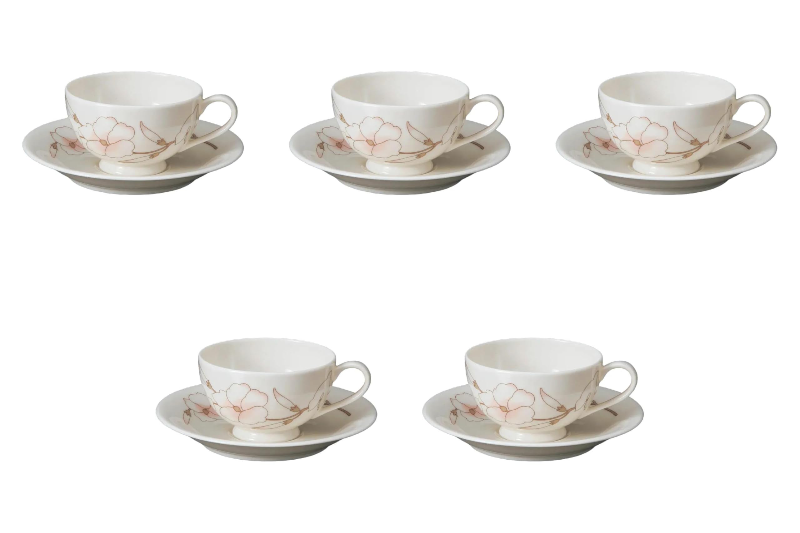 

Set of 5 NB Vogue Tea Cups and Saucers x 9 x Fuse Ware Cups and Saucers by Setomonohonpo [11.5 5.5 cm, 200cc]