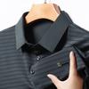 T-Shirt da Uomo con Collo a Rever a Righe Traspirante di Tendenza Polo a Maniche Corte per la Festa del Papà