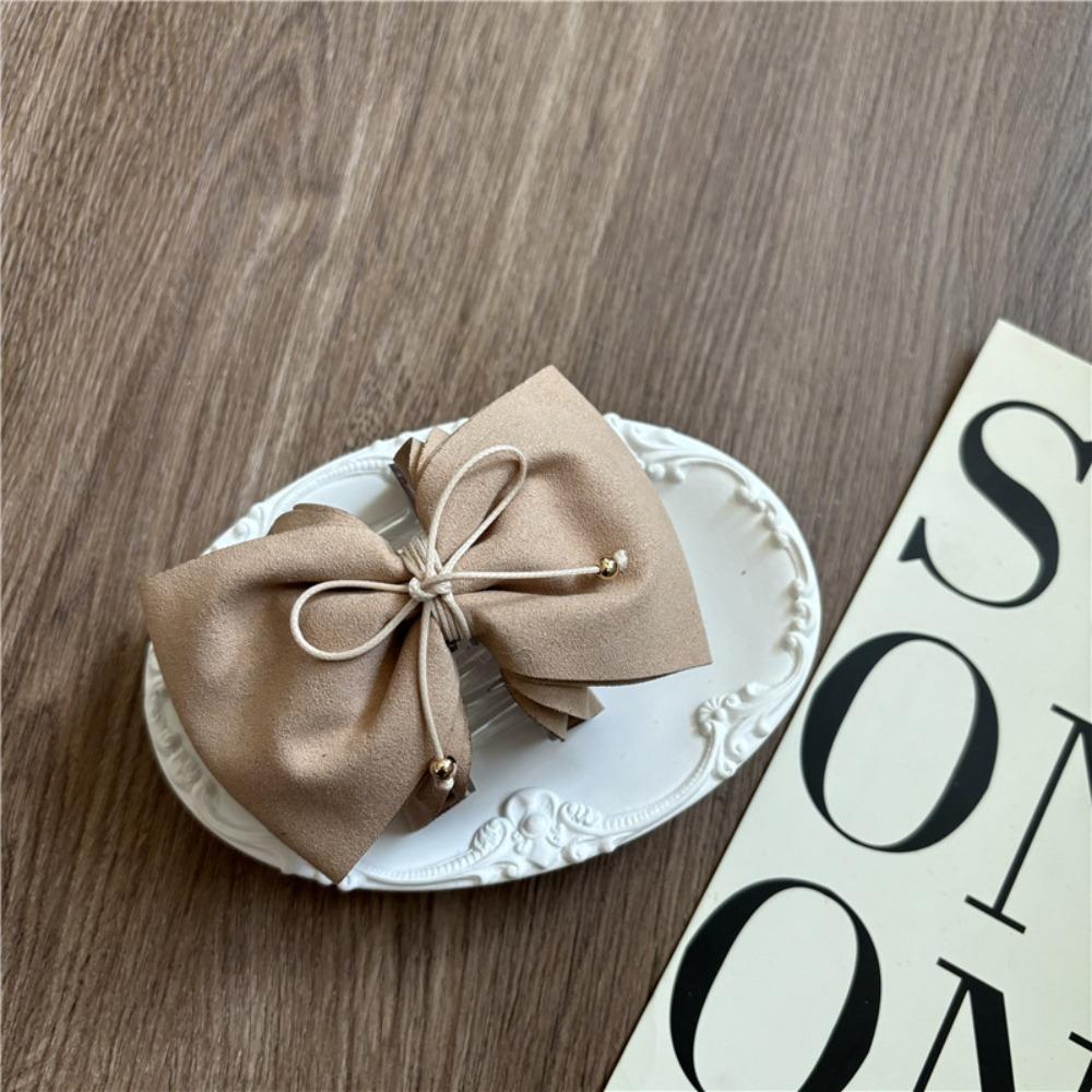 

Non-slip Suede Bow Crab Clip Elegant Bowknot Tassels Hair Clip Personality Chamois Hair Claw Beach верблюд