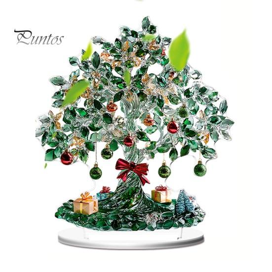 Acrylic Holiday Ornaments for Home Decor 2D Christmas Tree Figurine, Dreamy Floral Candy House Tabletop Showcase Ornaments, Centerpiece Office