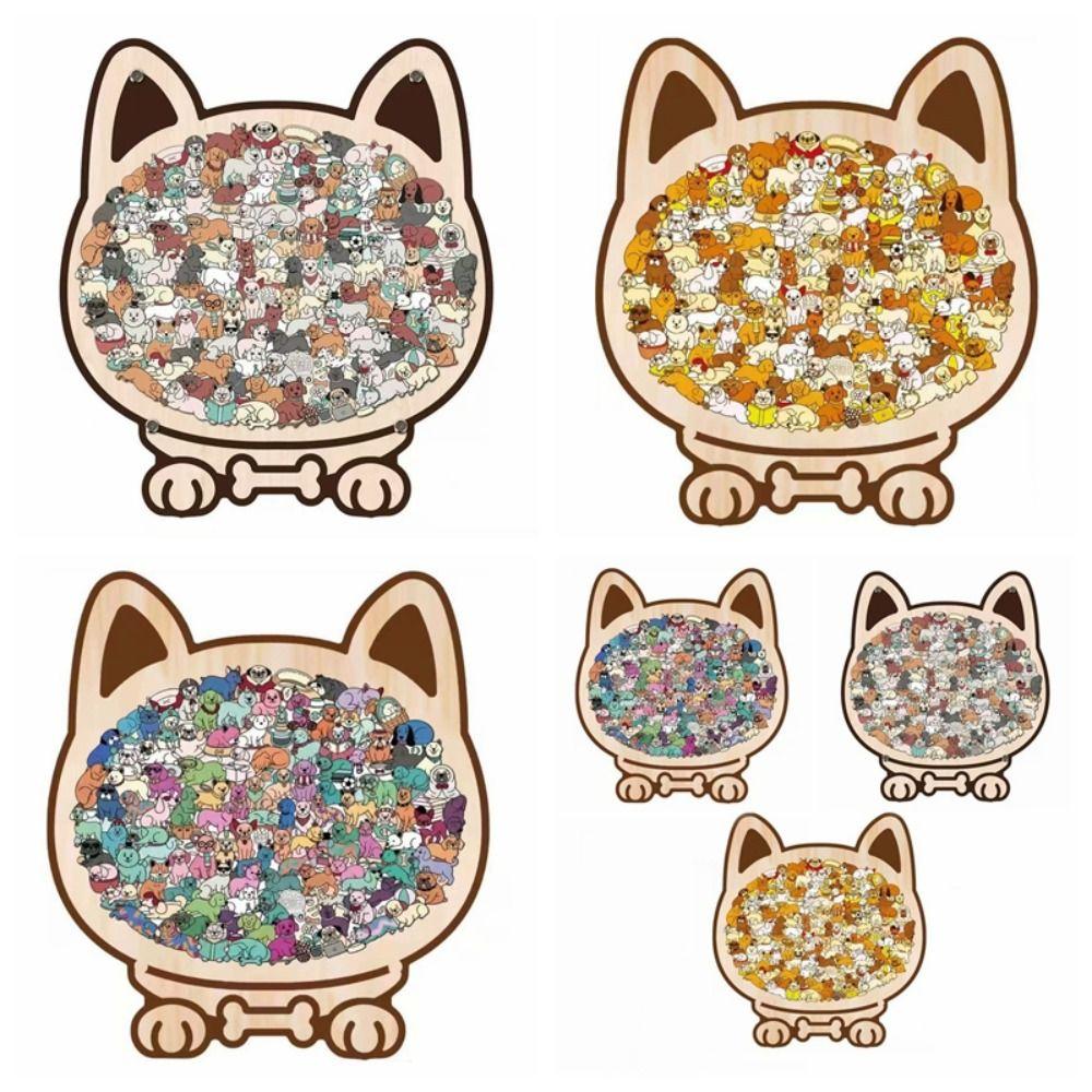 Düşünme Eğitimi Köpek Şekilli Yapboz Hayvan Şekilli Çocuk Yapbozu Yavru Köpekler Ahşap Yapboz Çocuk Oyuncak