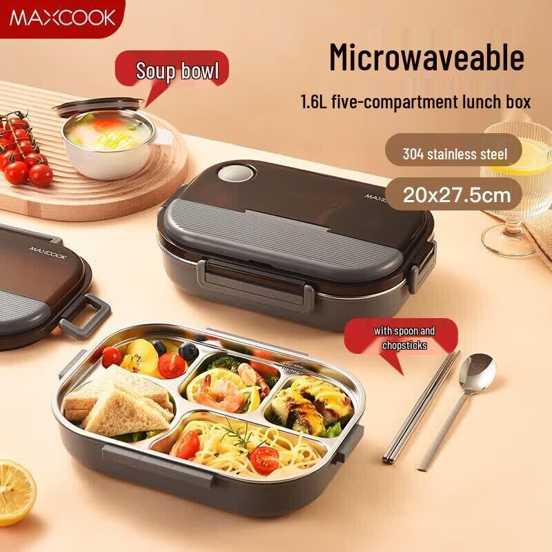 MAXCOOK 304 Stainless Steel Microwaveable Bento Box