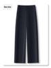 Women's Khaki High Waist Wide Leg Cropped Pants - Spring/Autumn 2025 Casual Slimming Trousers
