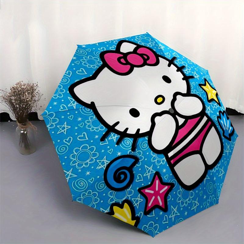 1pc Hello Kitty Summer Fun Umbrella with Plastic Handle,Suitable for All Seasons Home Travel Outdoor UmbrellaSanlio660