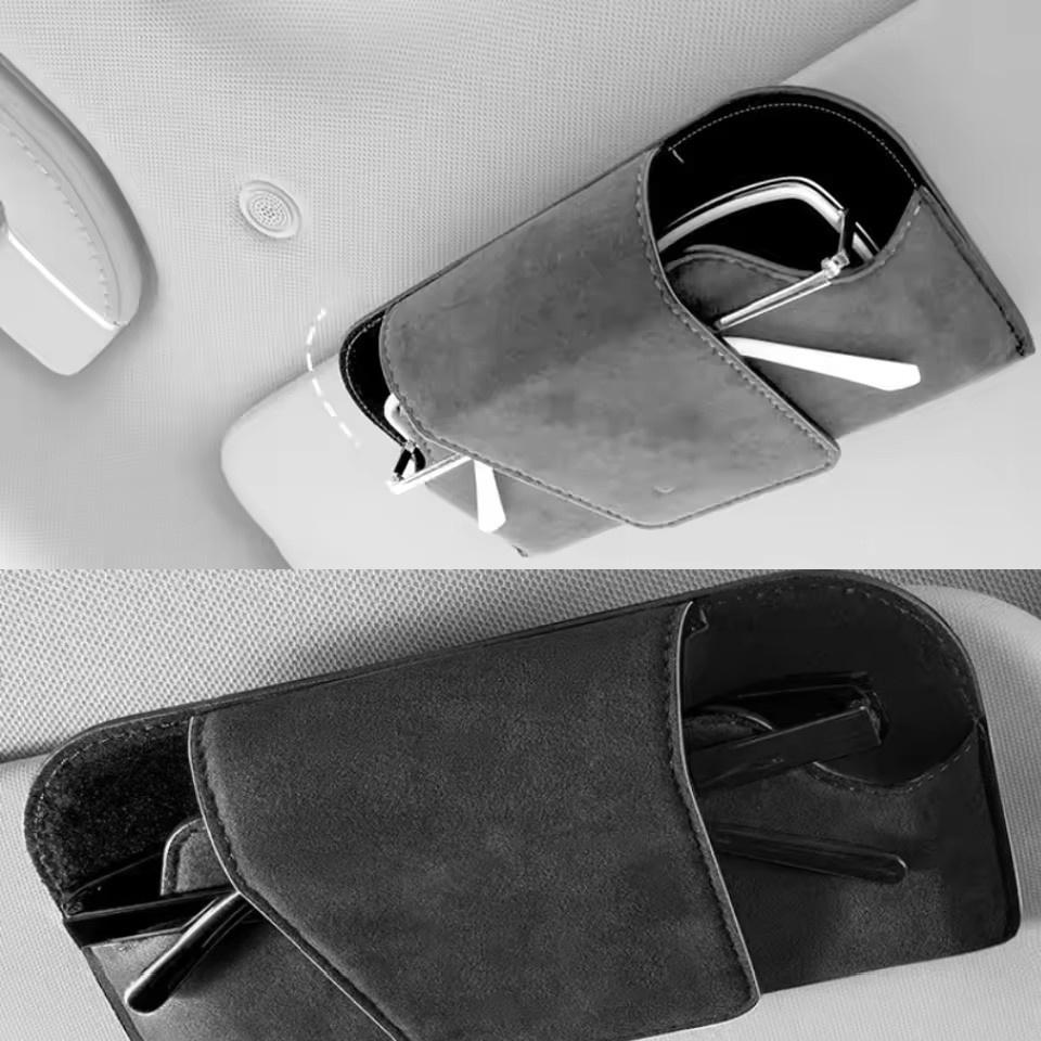 Car Glasses Holder Storage Tools Sun Visor Glasses Holder Premium Wear-Resistant Sunglasses Protective Box Car Interior Storage