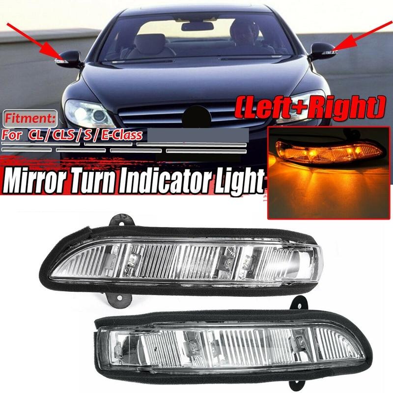Car Front LH + RH Door Mirror Turn Signal Light for Mercedes W211 W221 07-10 A2198200521 A2198200621