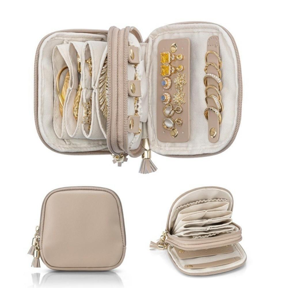 Large Capacity Jewelry Storage Case with Zipper Storage Bag for Rings/Necklace/Earrings