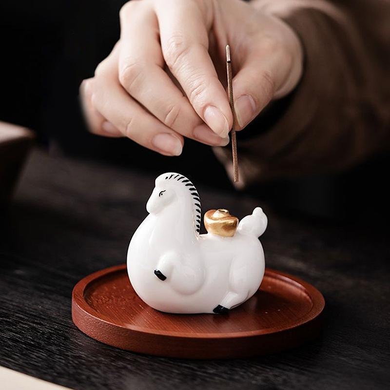 Horse-Shaped Shaped Incense Burner Stick Holder Animal Shaped Home Vintage Incense Holders