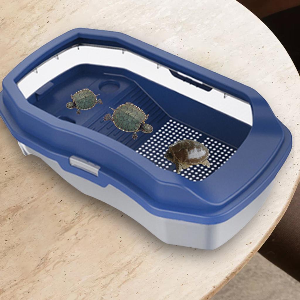 Turtle Tank Aquarium Reptile Habitat Feeding Box Frog Hatching Area Small Amphibious Creatures Tanks Tortoises Case Box