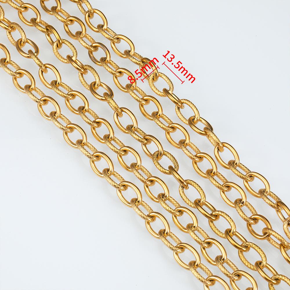1M Stainless Steel Flat Square Frame Link Chains DIY Men Heavy Chunky Hip Hop Style Jewelry Making Necklace Bracelet Bag Chain