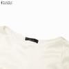 ZANZEA Women Casual Round Neck 3/4 Sleeve Elegant A-Line Dress