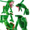 80cm Poseable Rayquaza Plush Doll - Green and Black Sky Dragon with Skeleton