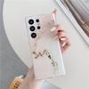 Suitable for Samsung S25ultra Mobile Phone Case Marble Pattern Gold Hot Stamping S23 Electroplated Double Layer A54 Mobile Phone Case