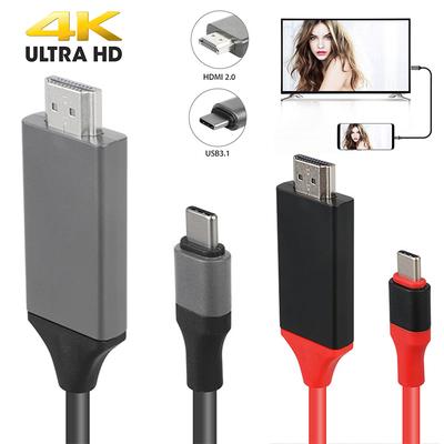 For Samsung Galaxy S8 S9 S9+ Note 9 PC Type C To HDMI HDTV AV TV Cable Adapter Gray