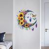 Sunflower Moon Wall Stickers Self-Adhesive Flower Butterfly Decals for Kids Room Door Fridge Peel Stick Home Decor