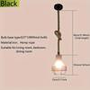 Creative Retro Hemp Rope Pendant Lights Industrial Style Iron Hanging Lamp Woven Design Cafe Lighting Bedroom