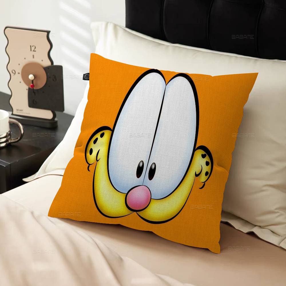 Cute Anime G-Garfields Cat Cushion Cover Pillow Cover Decor Pillowcase Printed Cushion Case For Couch Peach skin 18*18(CM)-1Pcs
