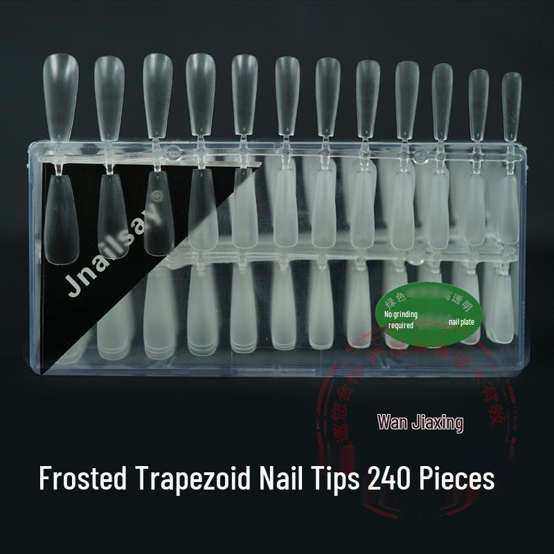 Boxed Nail Art Stickers: 500 Half & Full Cover Transparent Matte French Style Dual-Use Nail Tips