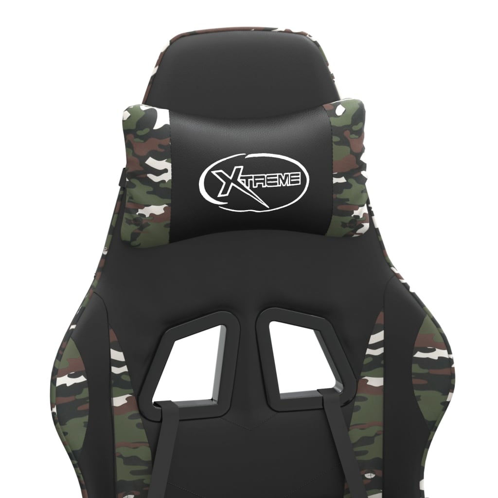 Gaming Chair Black and Camouflage Faux Leather\
