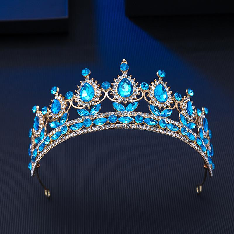 DIEZI 11 Colors New Luxury Princess Crystal Tiara Women Wedding Party Elegant Bridal Bride Rhinestone Crown Hair Accessories