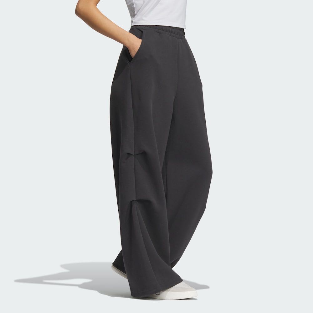 adidas Fustl Solid Color Loose Comfortable Sports Casual Pants Women Bottoms Carbon-Black JM6206