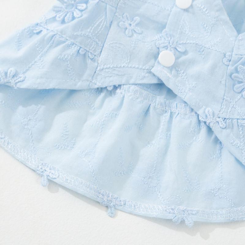 Spring and summer thin daisy skirt lace collar cat and dog clothing two-legged casual wear