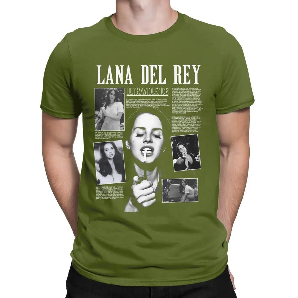 Vintage Honeymoon Lana Del Ray T-Shirts Men Funny Pure Cotton Tees O Neck Short Sleeve T Shirts Plus Size Tops