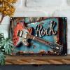 Retro Guitar Metal Wall Art 30x20cm Rustproof Iron Home Decor