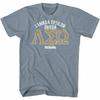 Old School Frat Indigoblau Meliertes Erwachsenen T-Shirt