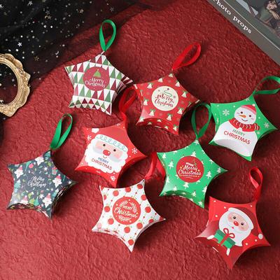 Christmas Trees Stars Paper Candy Box Gift Bags Popcorn Cookies Boxes Treat Bag Xmas New Year Birthday Party Decorations for Kid