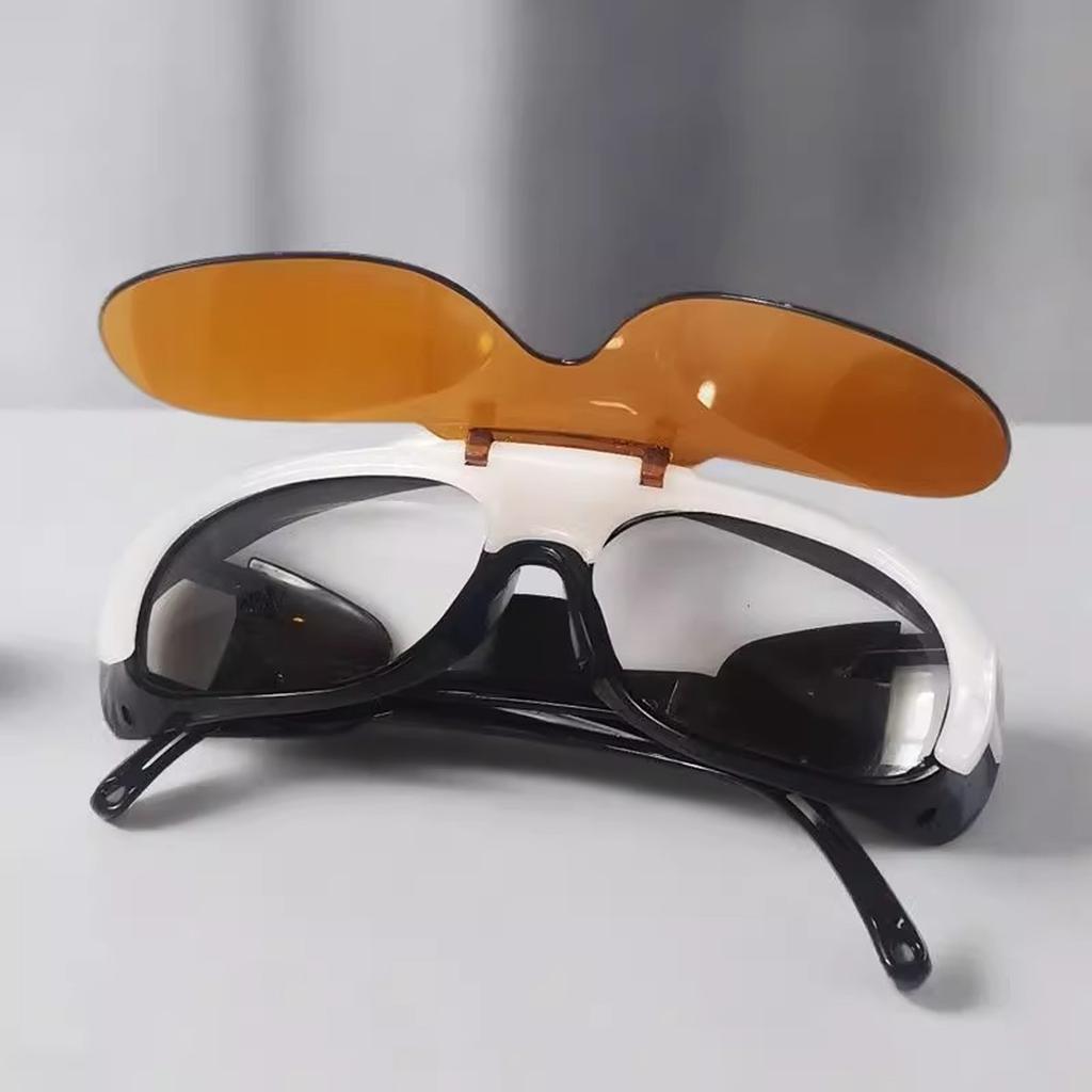 ABS Flip Up Welding Safety Glasses With Antiscratch Lens Lightweight For Radiation Protective And Helmet Compatibility