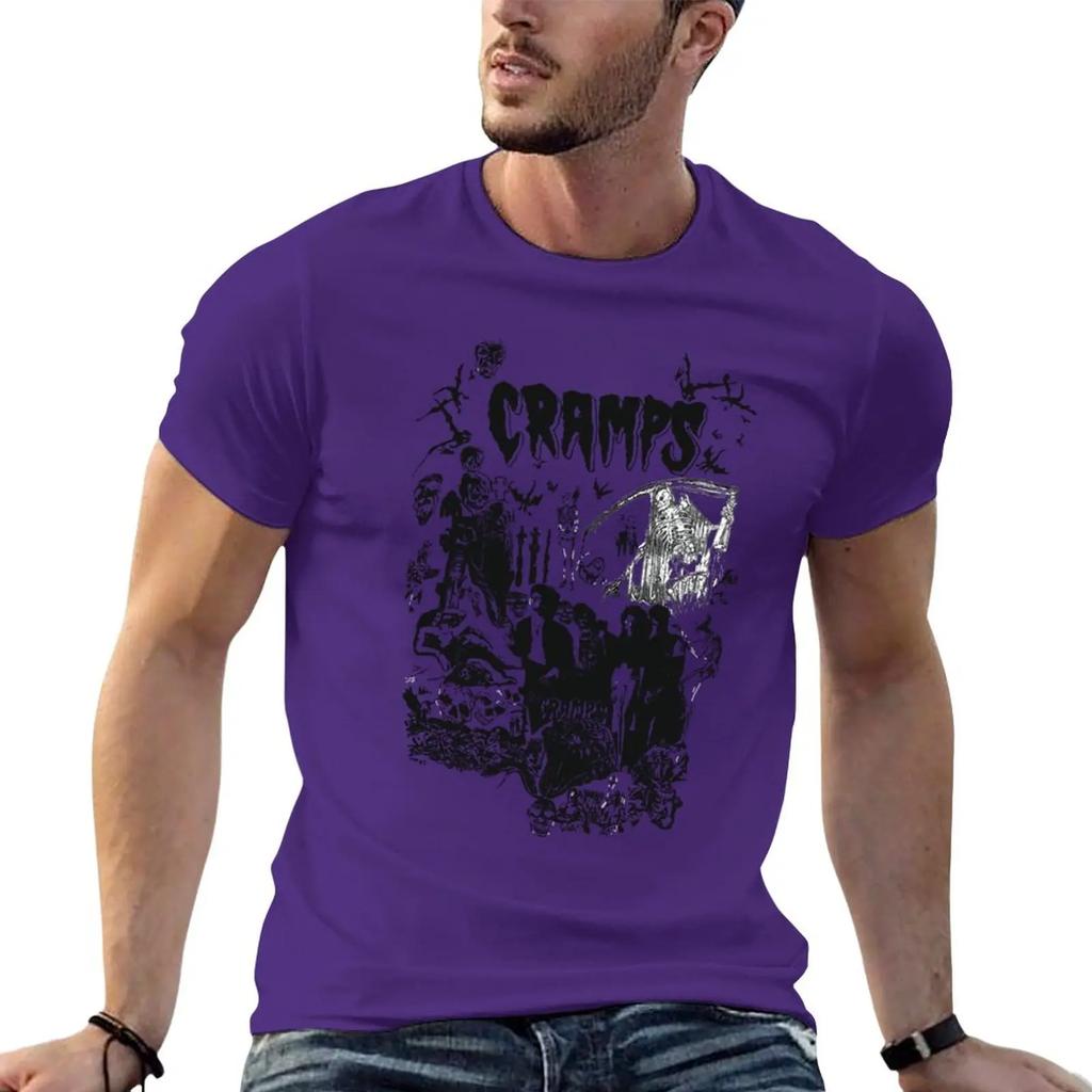 New Vintage 80s THE CRAMPS Punk Rock Psychobilly Tour Concert Promo TShirt Vintage T Shirt Tees Men Clothes