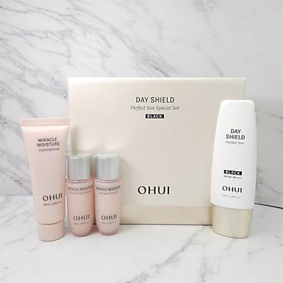 Speciální sada Day Shield Perfect Sun Black 4 kusy, proti stárnutí, hydratační, korejská kosmetika, Kbeauty, vzorek