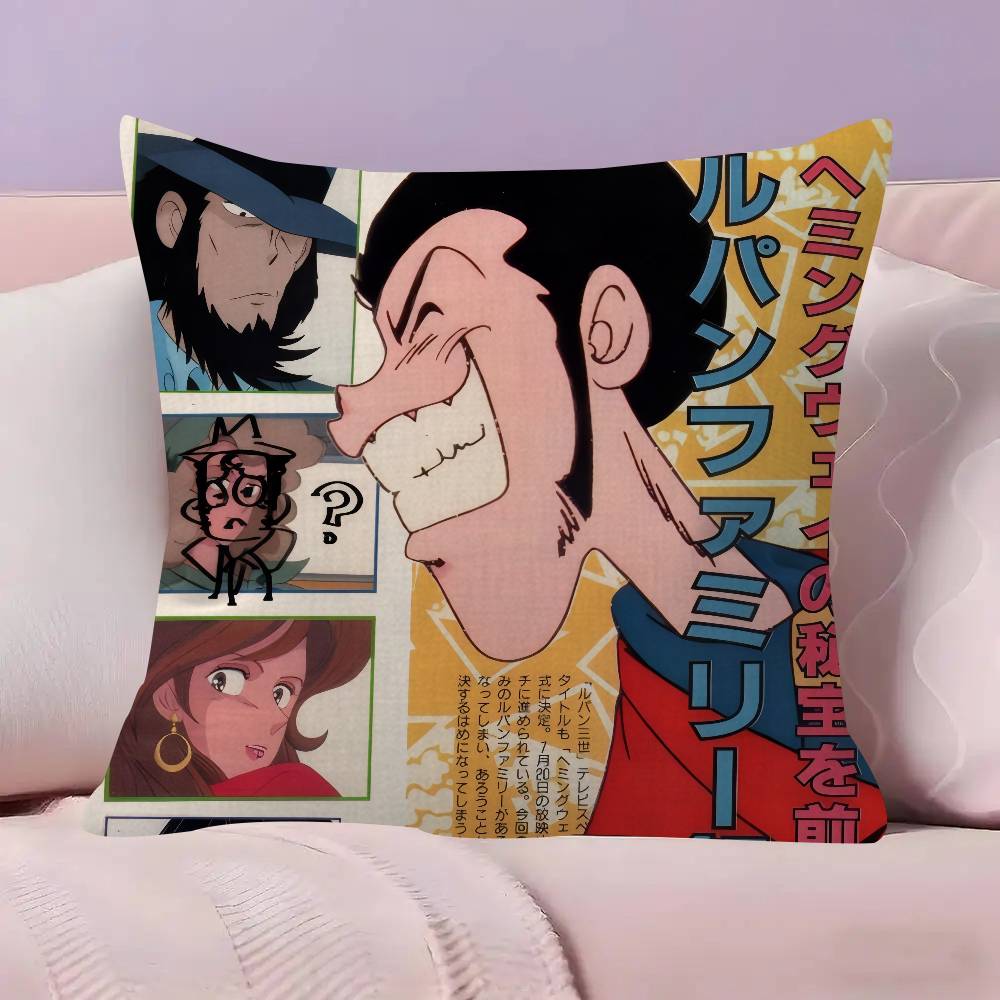 Lupin the Third anime   Personalized picture text home decorative pillows Household Gifts 45x45cm