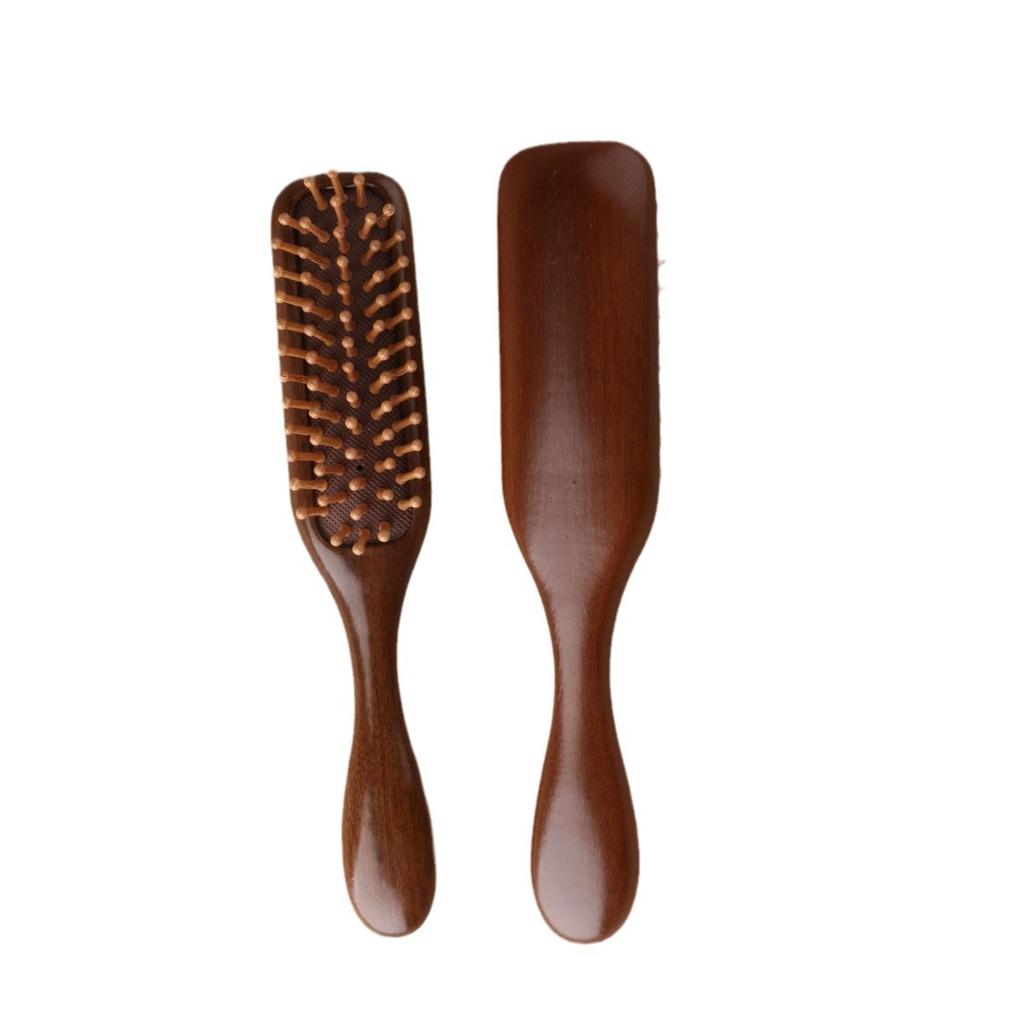 Narrow air cushion comb Massage comb head sandalwood solid wood comb Portable hair brush Household