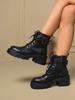 Fashion Women's  Boots Thi Heel Lace-Up Ort Boot Spring 2025 Briti Sle Side Zipper Thi Bot Heightening Boots