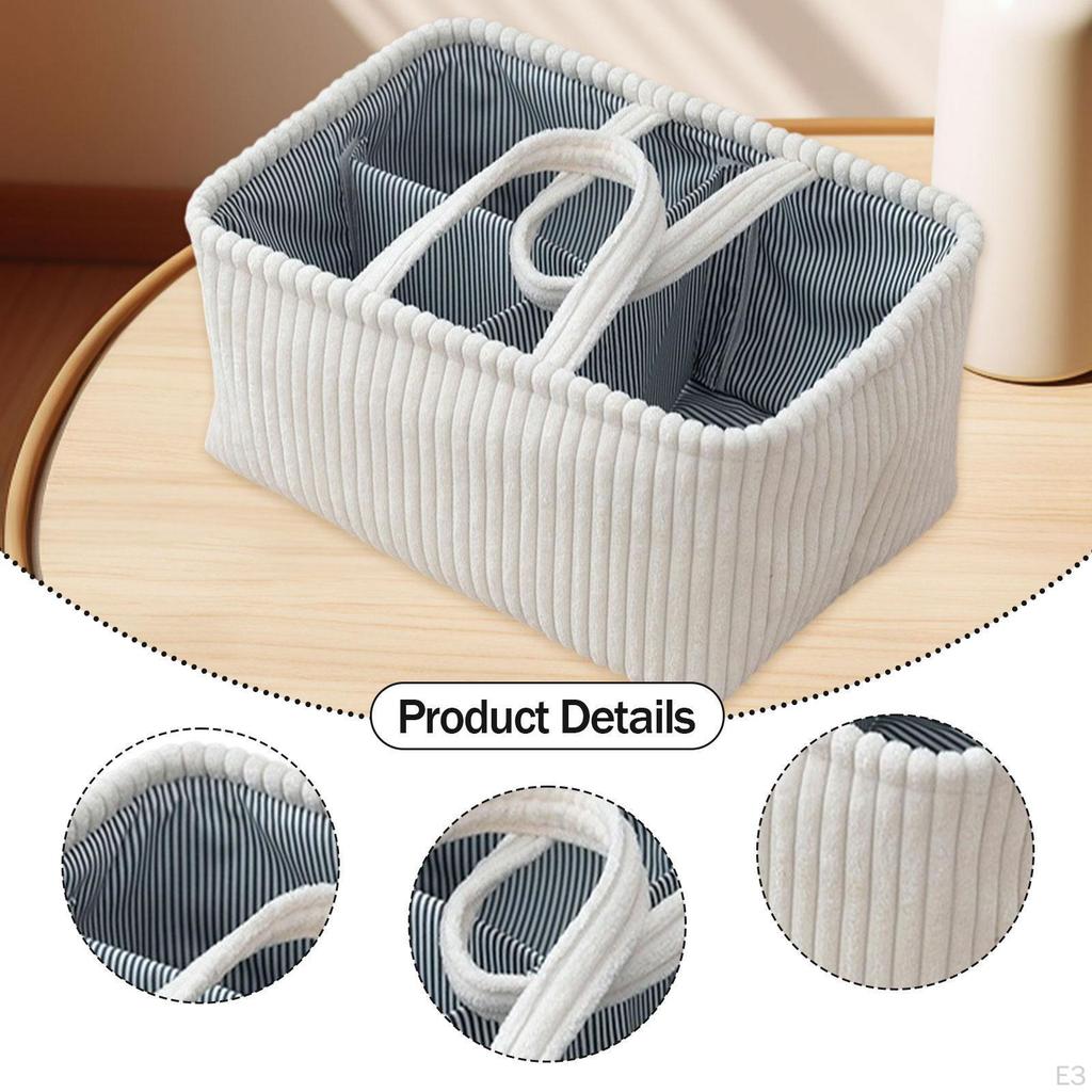 Handwoven Storage Basket Multifunction Sturdy with Handles Organizer for Towels Living Room