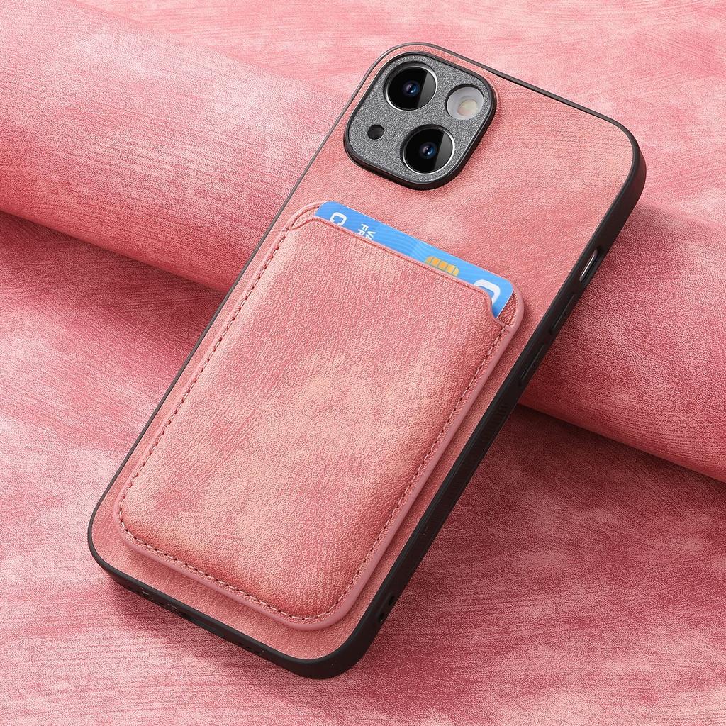 Applicable Apple 16 Pro Mobile Phone Case Leather Solid Color Retro 15 Pro Magnetic Card Case IPhone14 Protective Case