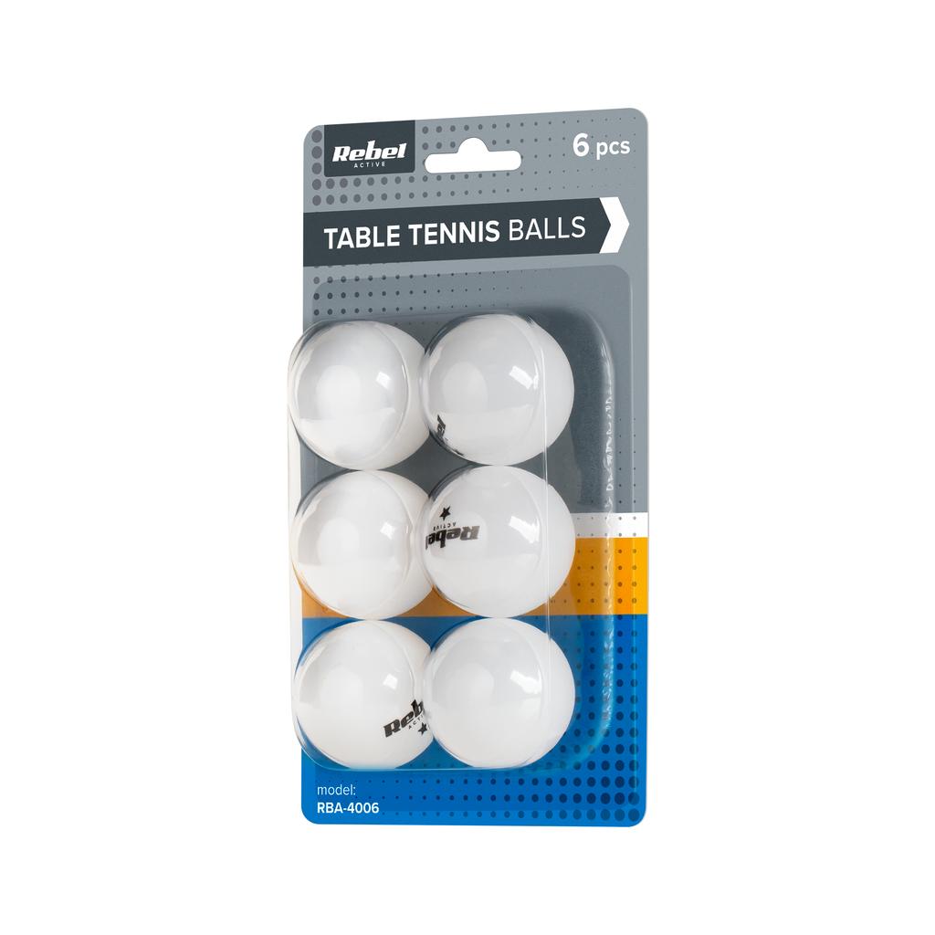 Set Of 6 Rebel Active Table Tennis Balls, Pp Material
