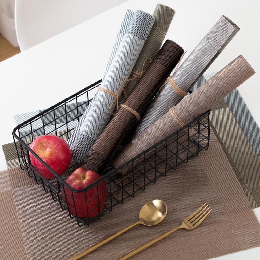 PVC Placemat Waterproof Easy Clean Table Mat Disc Pads Bowl Pad Coasters Table Cloth Slip-resistant for Dining Table Decoration